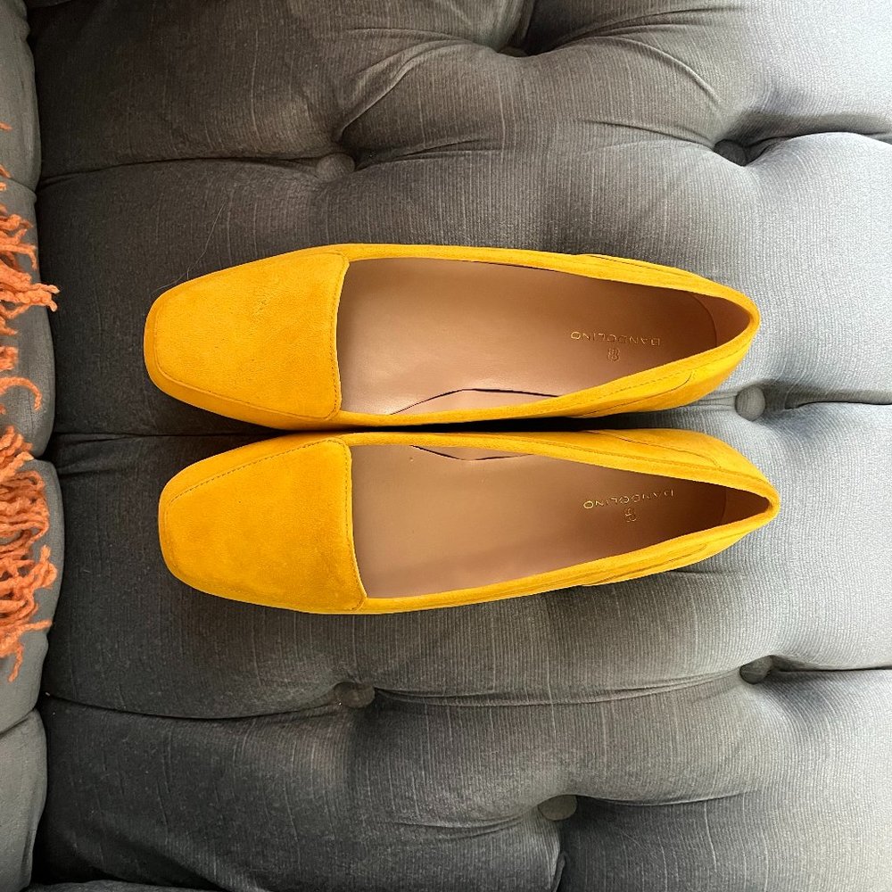 Mustard Yellow Suede Slip-On Loafers/Flats - Women's 8